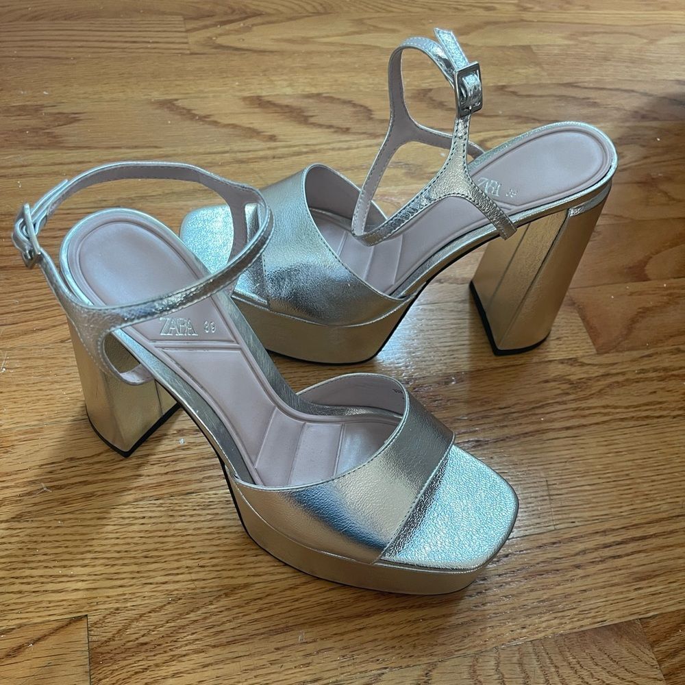 Zara Silver Sandals